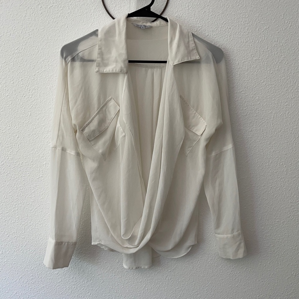 Sheer long sleeve blouse